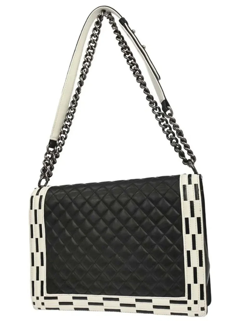 Boy Chanel Black Lambskin Large Shoulder Bag 198003
